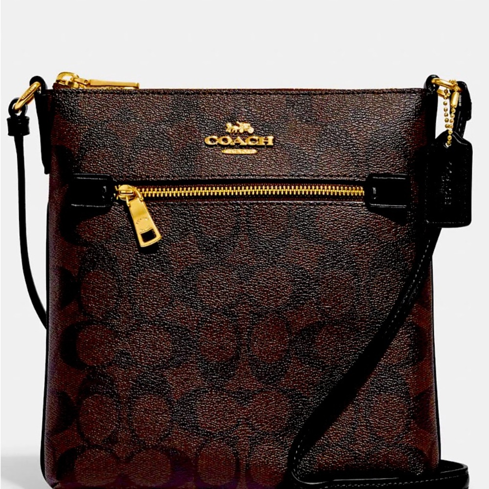 COACH Cross Body Brand New WithTag Mini Rowan File Bag In Signature Canvas